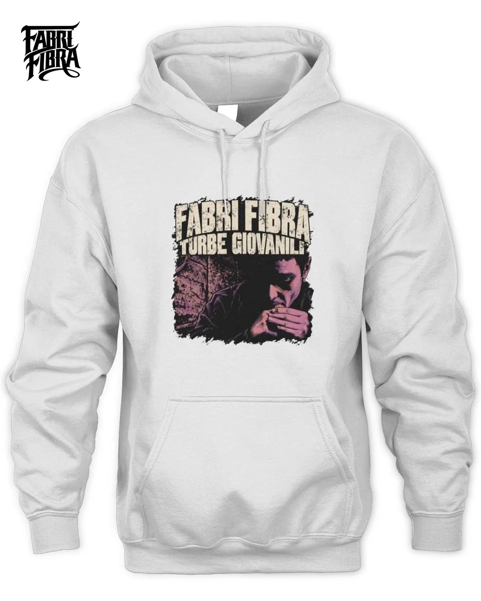 T-Shirt Turbe Giovanili Ritratto Oscuro Grunge | Fibra 2 Fabri Fibra Turbe Giovanili Dark Grunge Unisex Hoodie