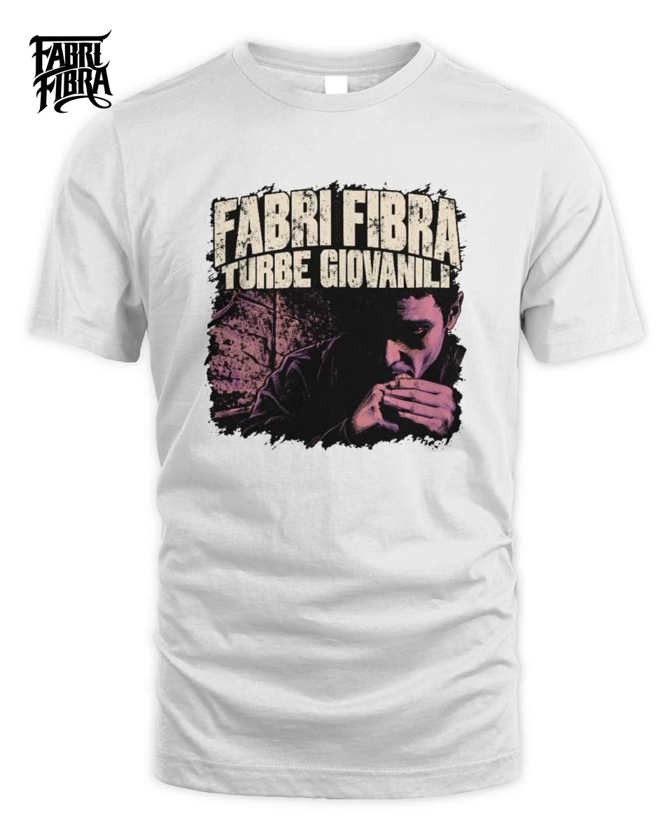 T-Shirt Turbe Giovanili Ritratto Oscuro Grunge | Fibra 1 Fabri Fibra Turbe Giovanili Dark Grunge Unisex Standard T-Shirt